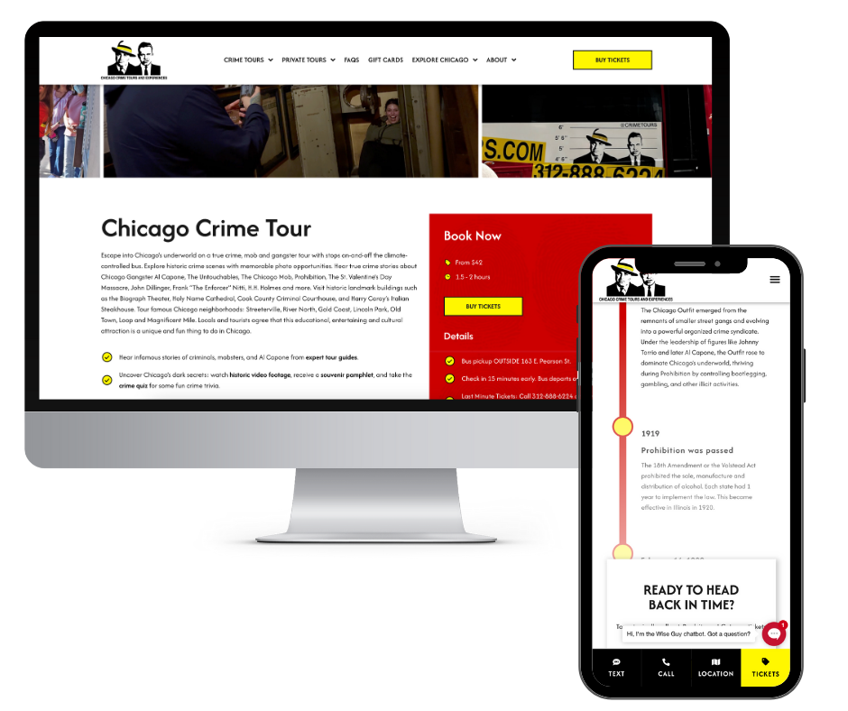Chicago Crime Tours Website Mobile