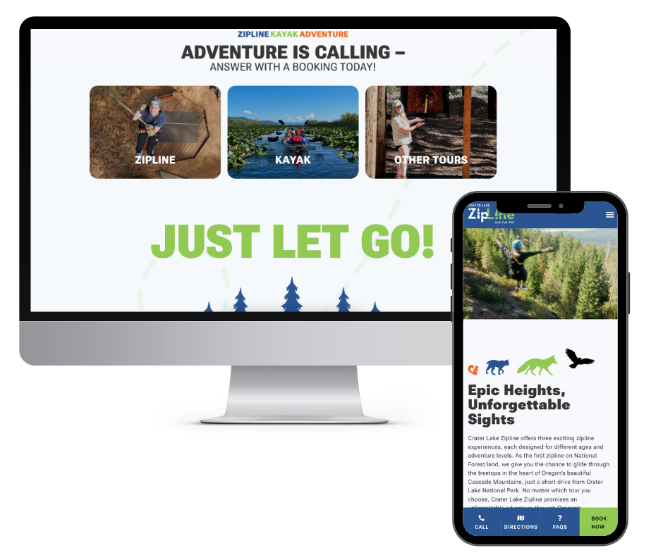 Crater Lake Zipline Website Mobile