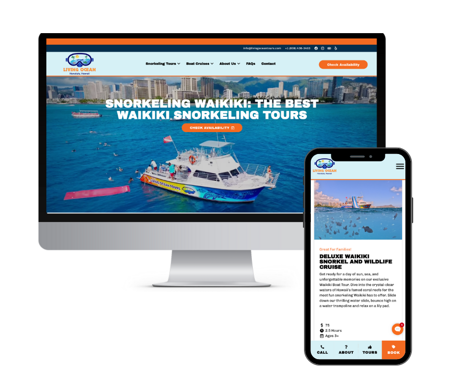 Living Ocean Tours Website Mobile