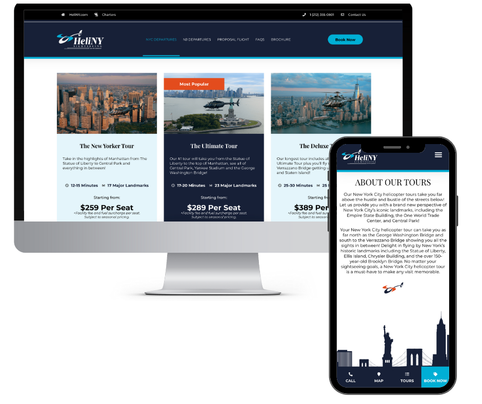 HeliNY Website Mobile