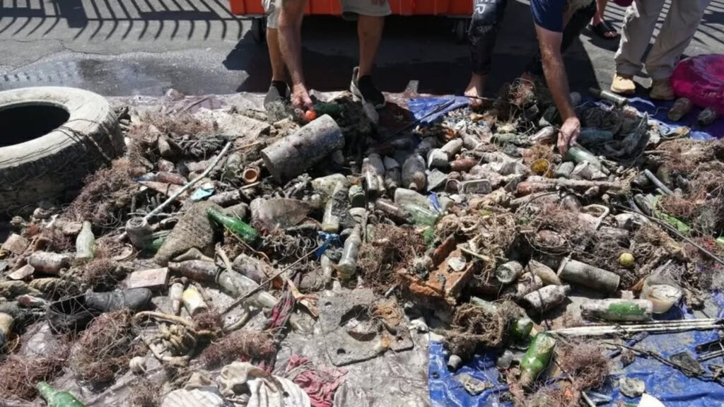 trash from an ocean cleanup with body glove hawaii